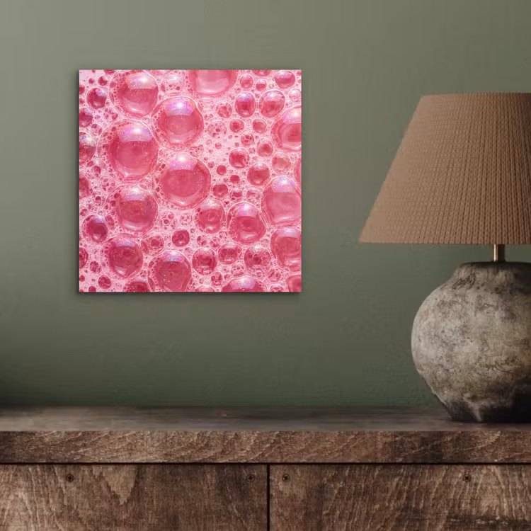 Aluminium schilderij - Roze - Schuim - Bubbels — 3