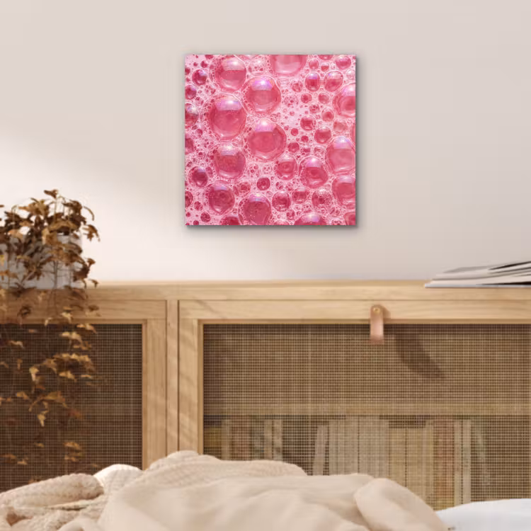 Aluminium schilderij - Roze - Schuim - Bubbels — 4
