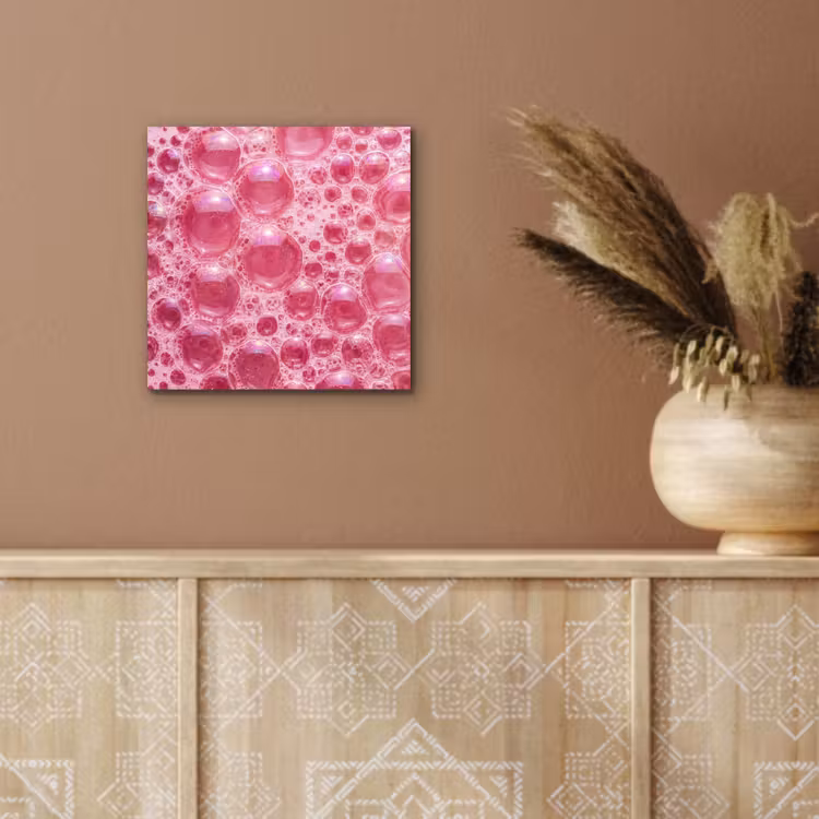Aluminium schilderij - Roze - Schuim - Bubbels — 5