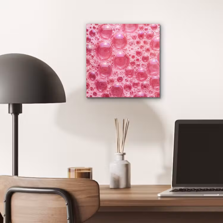 Aluminium schilderij - Roze - Schuim - Bubbels — 6