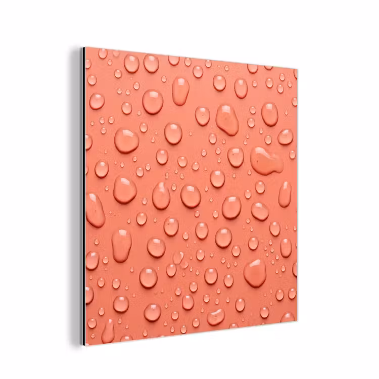 Aluminium schilderij - Water - Druppels - Roze — 1