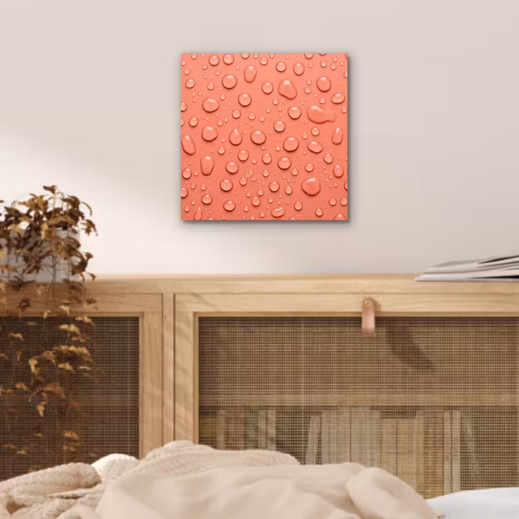 Aluminium schilderij - Water - Druppels - Roze — 4