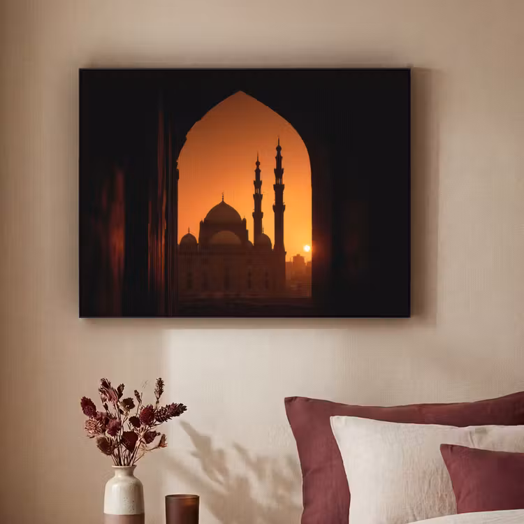 Art Frame - Moskee - Oranje lucht - Islamitisch — 2