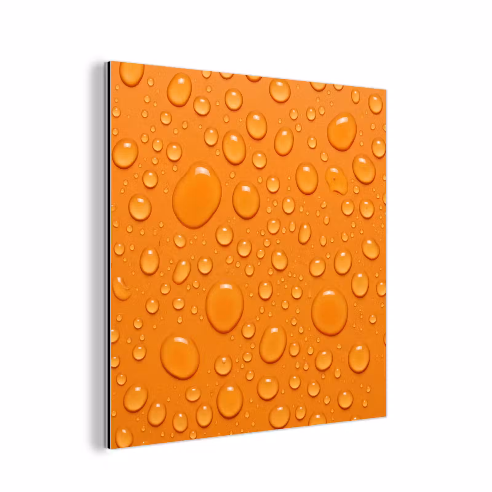 Aluminium schilderij - Water - Druppels - Oranje — 1