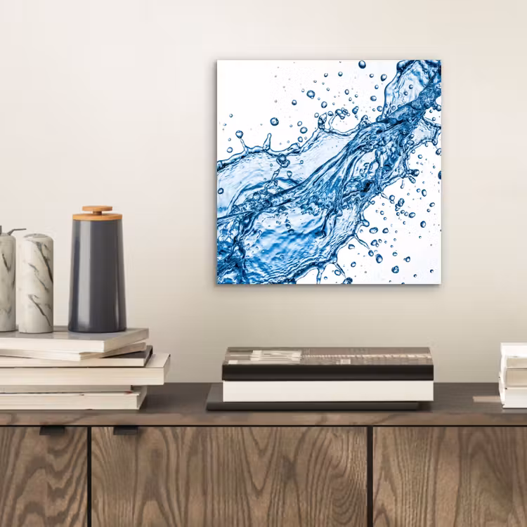 Aluminium schilderij - Spash - Water - Blauw — 2