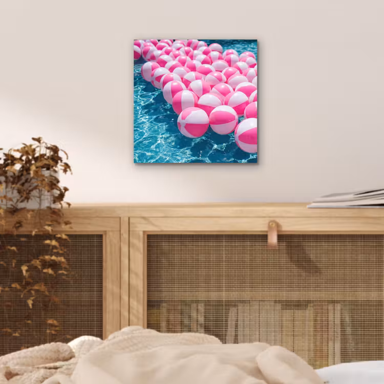 Aluminium schilderij - Strandballen - Roze - Water — 4