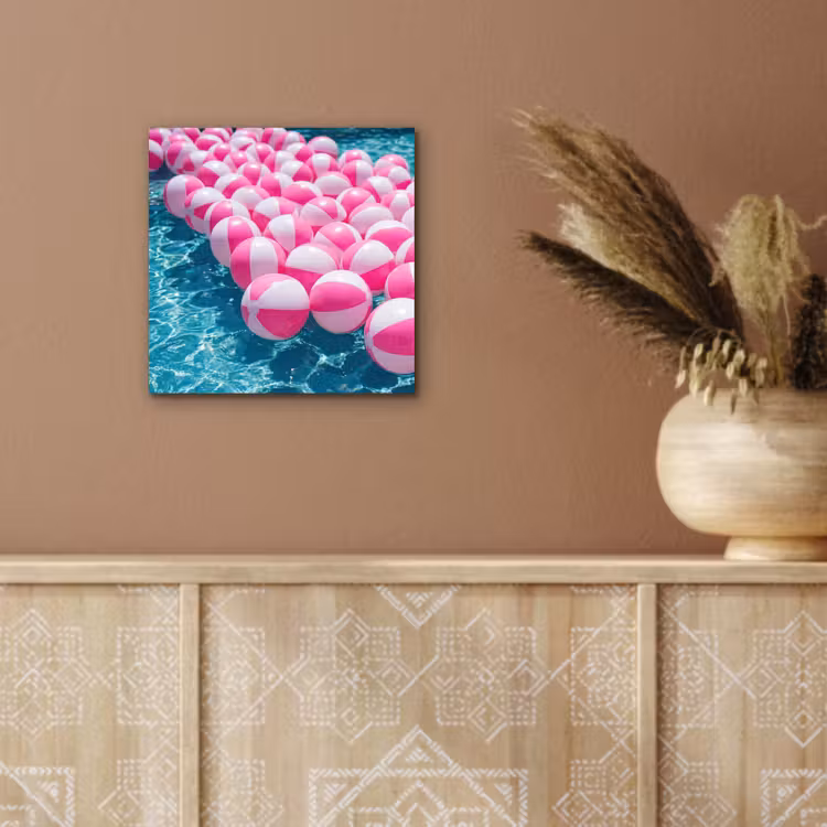 Aluminium schilderij - Strandballen - Roze - Water — 5