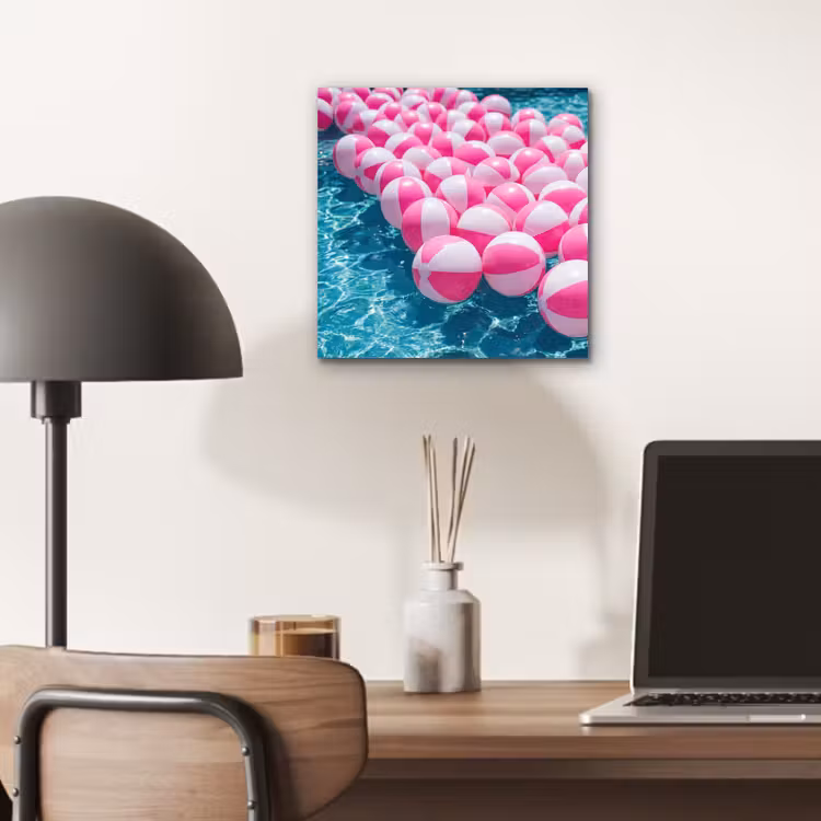 Aluminium schilderij - Strandballen - Roze - Water — 6