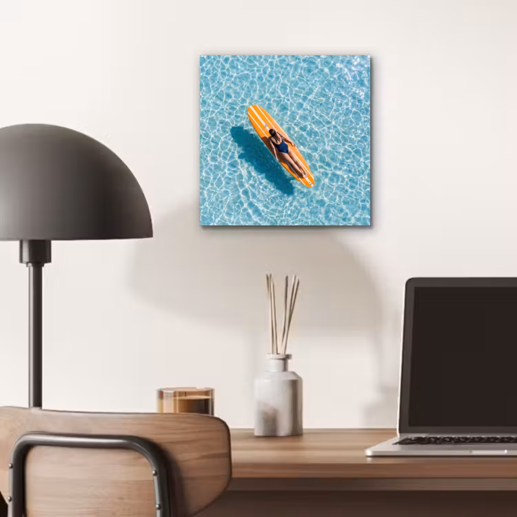 Aluminium schilderij - Surfboard - Water - Badpak - Oranje — 6