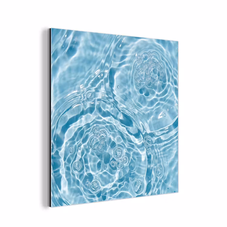 Aluminium schilderij - Water - Blauw - bubbels — 1