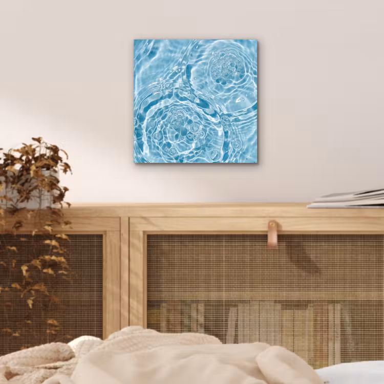 Aluminium schilderij - Water - Blauw - bubbels — 4