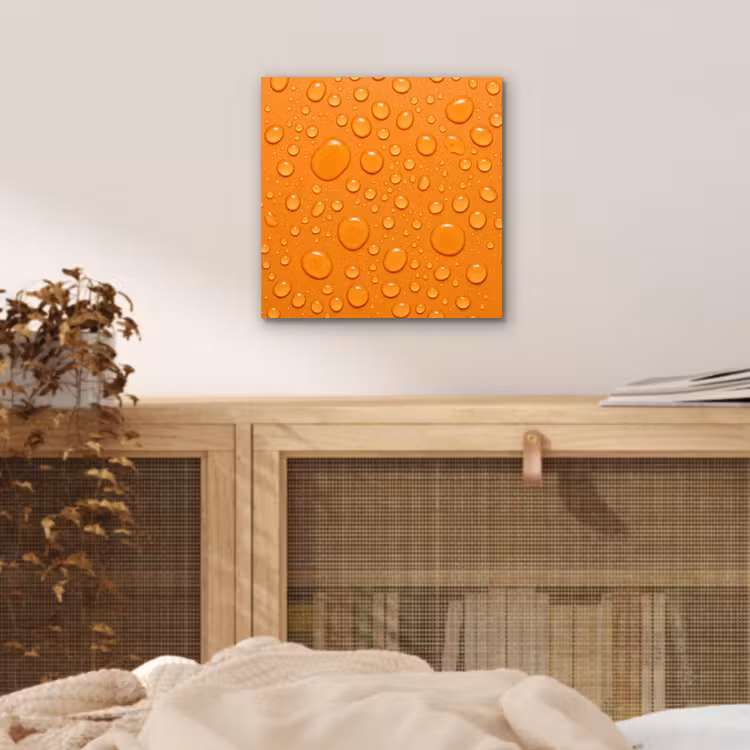 Aluminium schilderij - Water - Druppels - Oranje — 4