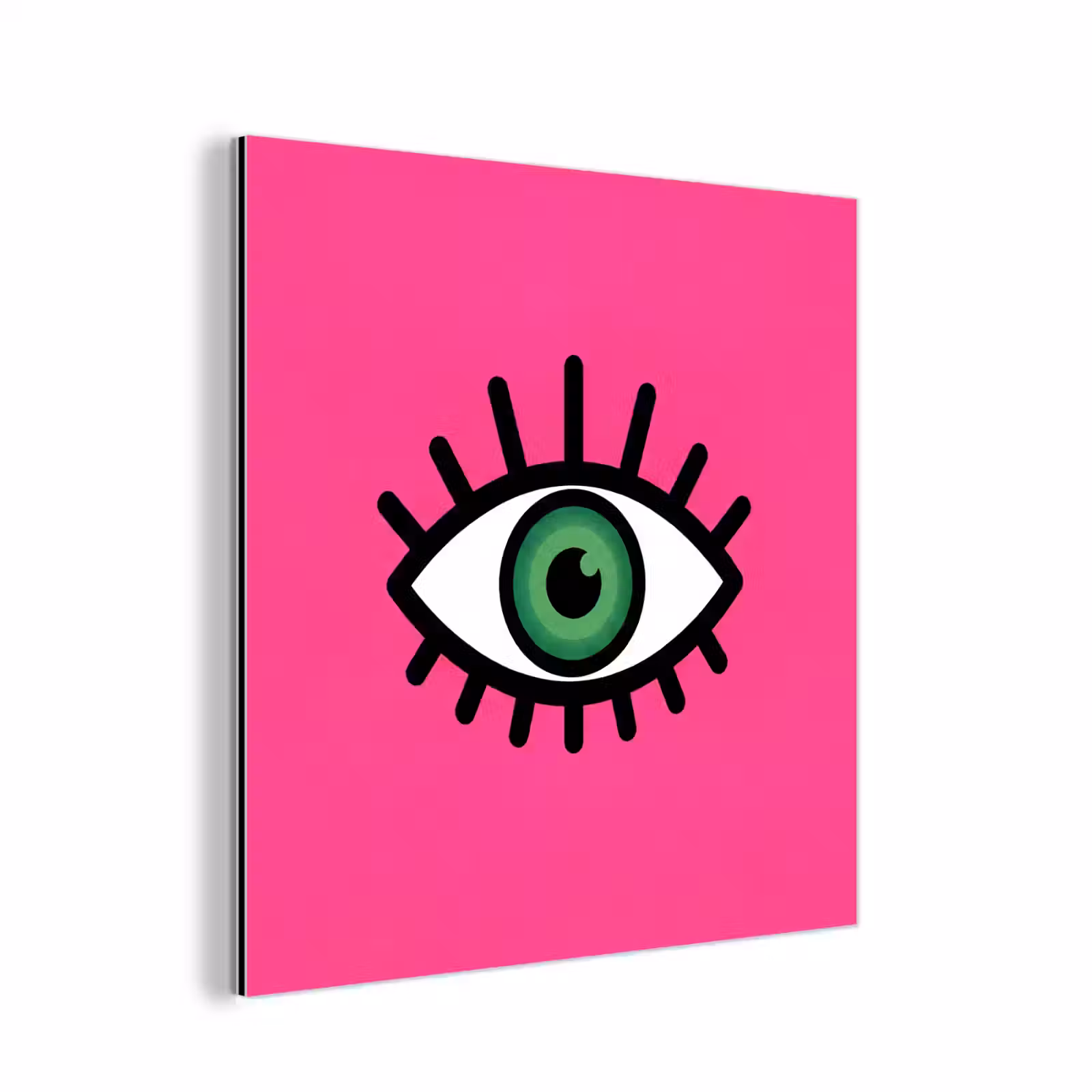 Aluminium schilderij - Minimalistisch - Oog - Roze — 1