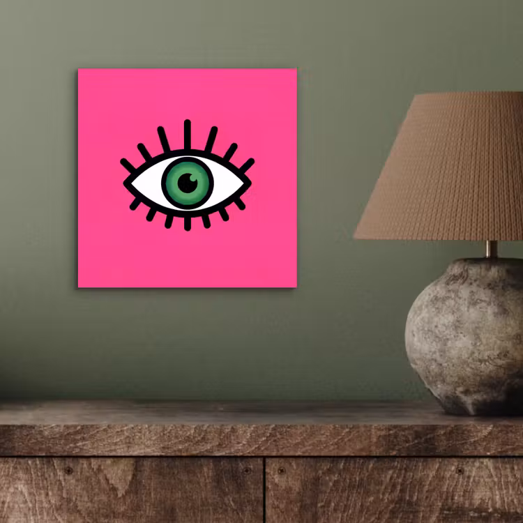 Aluminium schilderij - Minimalistisch - Oog - Roze — 3