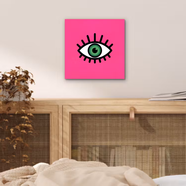 Aluminium schilderij - Minimalistisch - Oog - Roze — 4