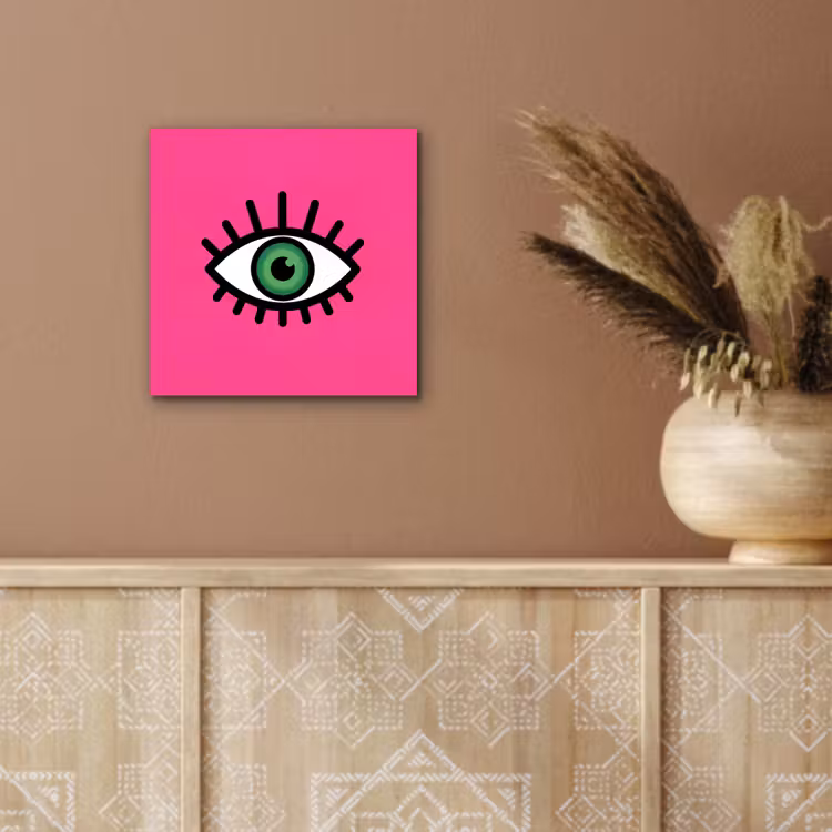Aluminium schilderij - Minimalistisch - Oog - Roze — 5