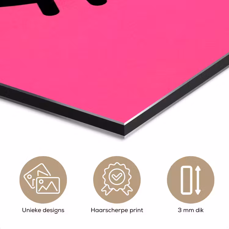 Aluminium schilderij - Minimalistisch - Oog - Roze — 7
