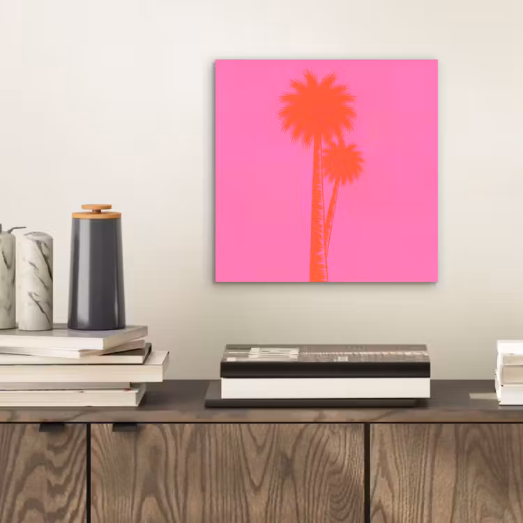 Aluminium schilderij - Palmbomen - Modern - Roze — 2