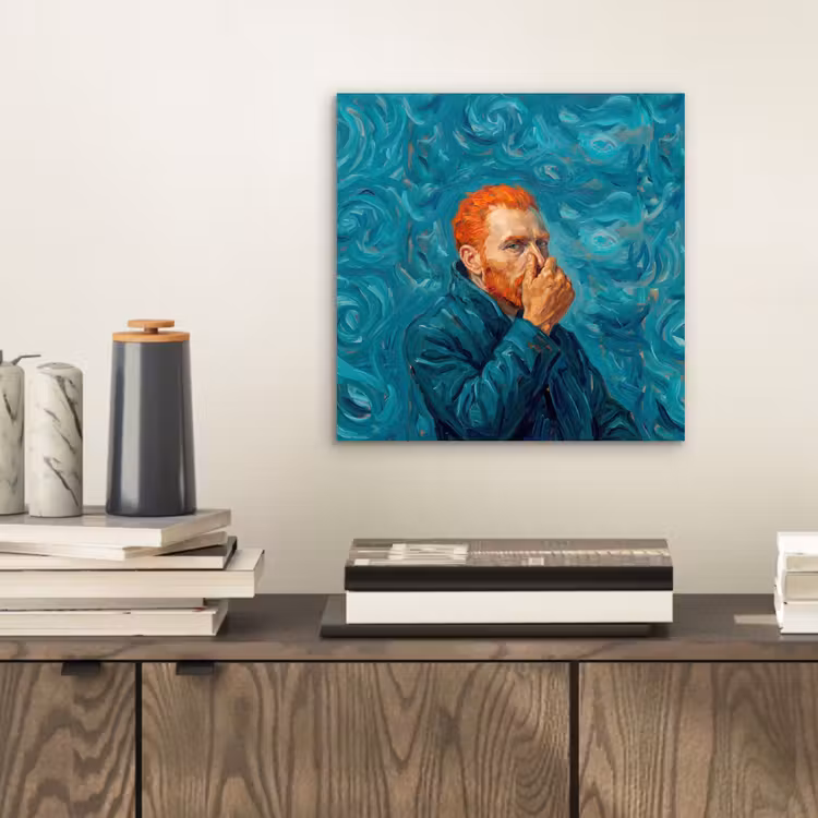 Aluminium schilderij - Portret - Klassiek - Blauw — 2