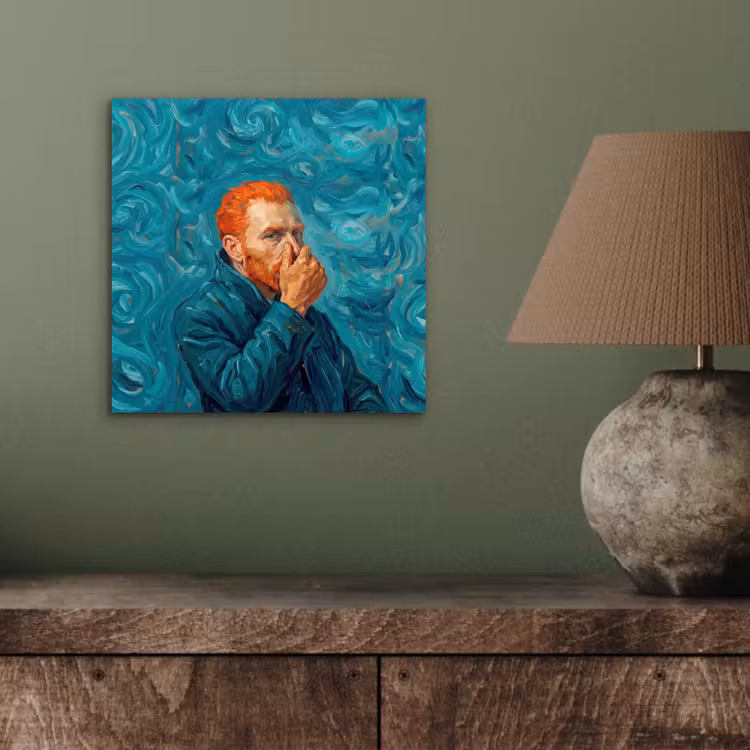 Aluminium schilderij - Portret - Klassiek - Blauw — 3