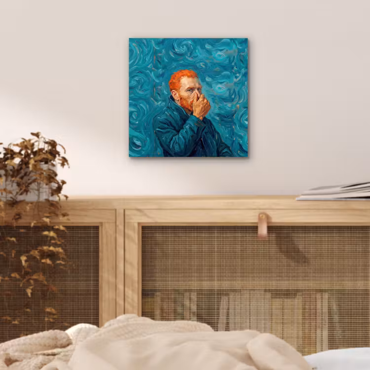 Aluminium schilderij - Portret - Klassiek - Blauw — 4