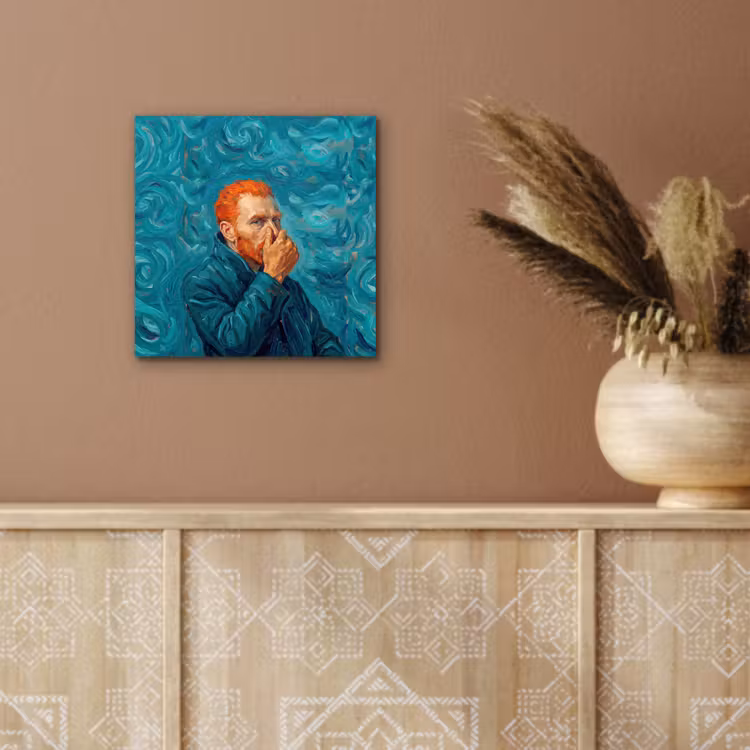 Aluminium schilderij - Portret - Klassiek - Blauw — 5