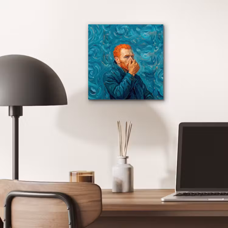 Aluminium schilderij - Portret - Klassiek - Blauw — 6