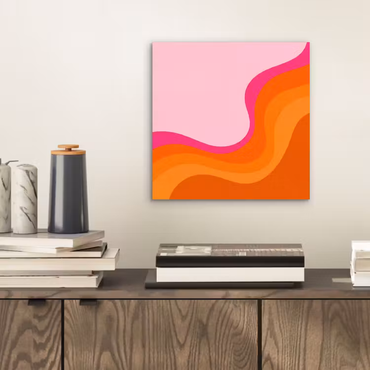 Aluminium schilderij - Retro - Waves - Kleurrijk — 2