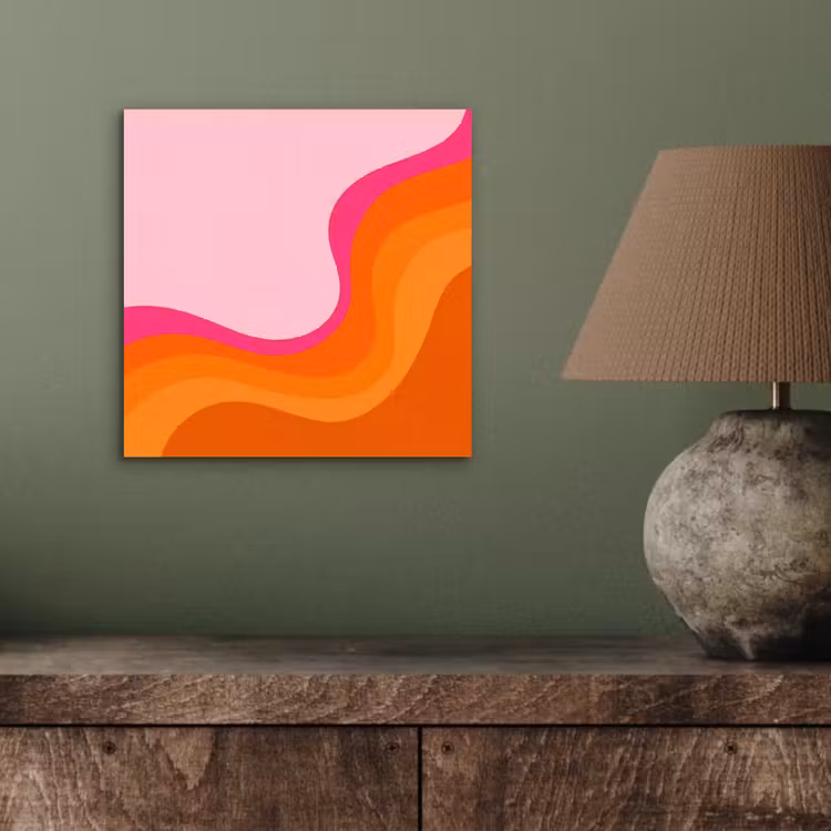 Aluminium schilderij - Retro - Waves - Kleurrijk — 3