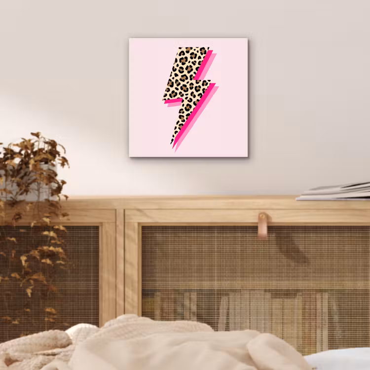 Aluminium schilderij - Stippen - Roze - Bliksem — 4