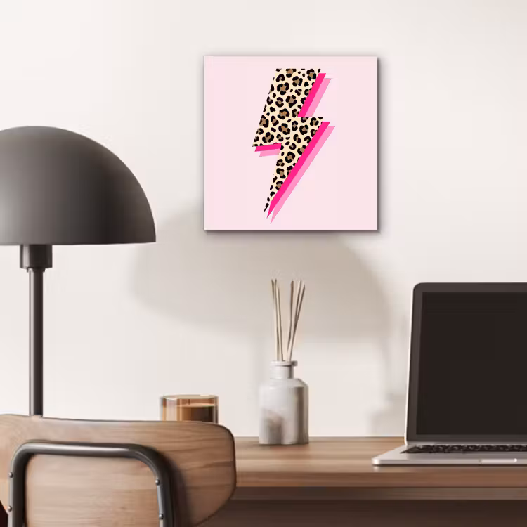 Aluminium schilderij - Stippen - Roze - Bliksem — 6
