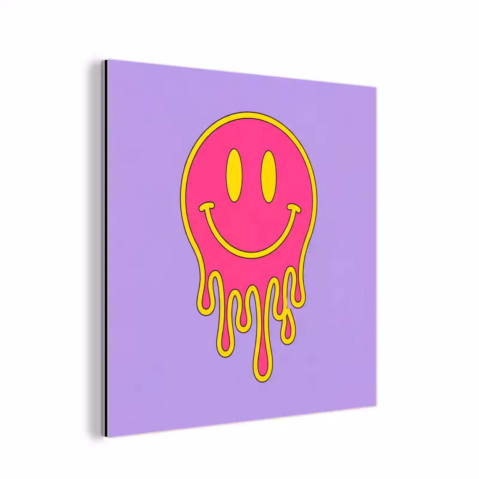 Aluminium schilderij - Smiley - Drip - Neon — 1