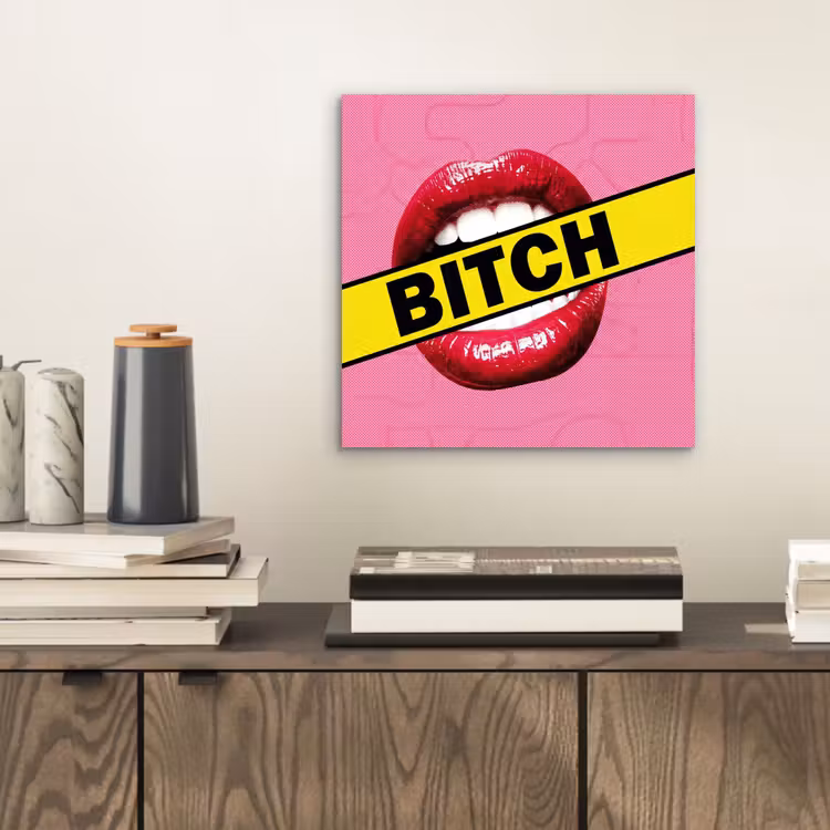 Aluminium schilderij - Lippen - Tekst - Kleurrijk — 2