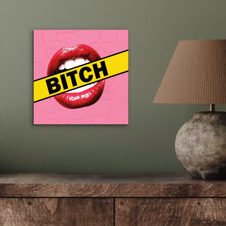 Aluminium schilderij - Lippen - Tekst - Kleurrijk — 3