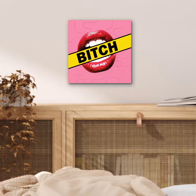 Aluminium schilderij - Lippen - Tekst - Kleurrijk — 4