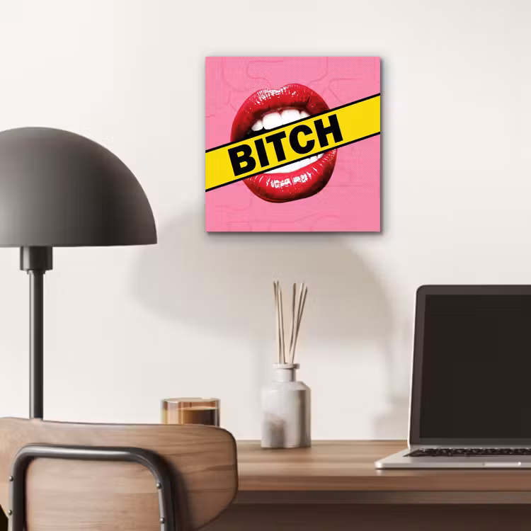 Aluminium schilderij - Lippen - Tekst - Kleurrijk — 6