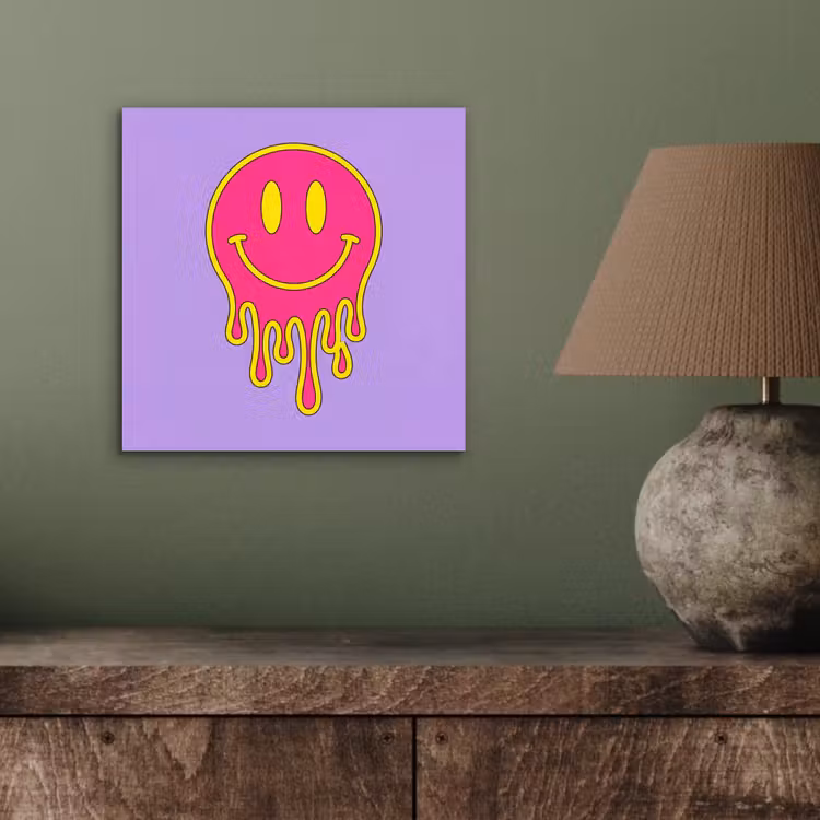 Aluminium schilderij - Smiley - Drip - Neon — 3