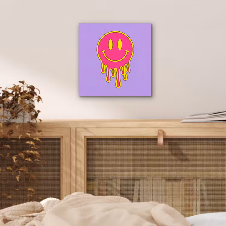 Aluminium schilderij - Smiley - Drip - Neon — 4