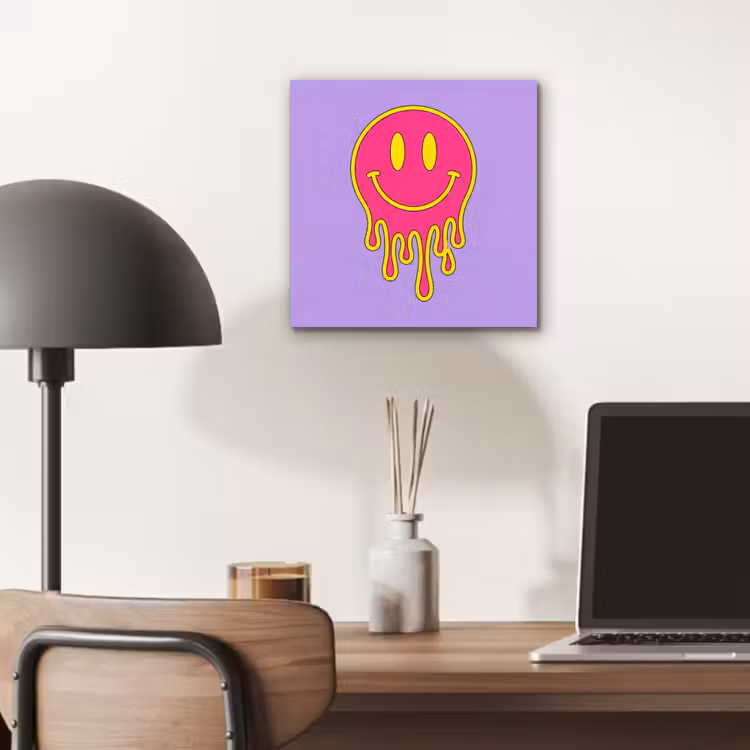 Aluminium schilderij - Smiley - Drip - Neon — 6