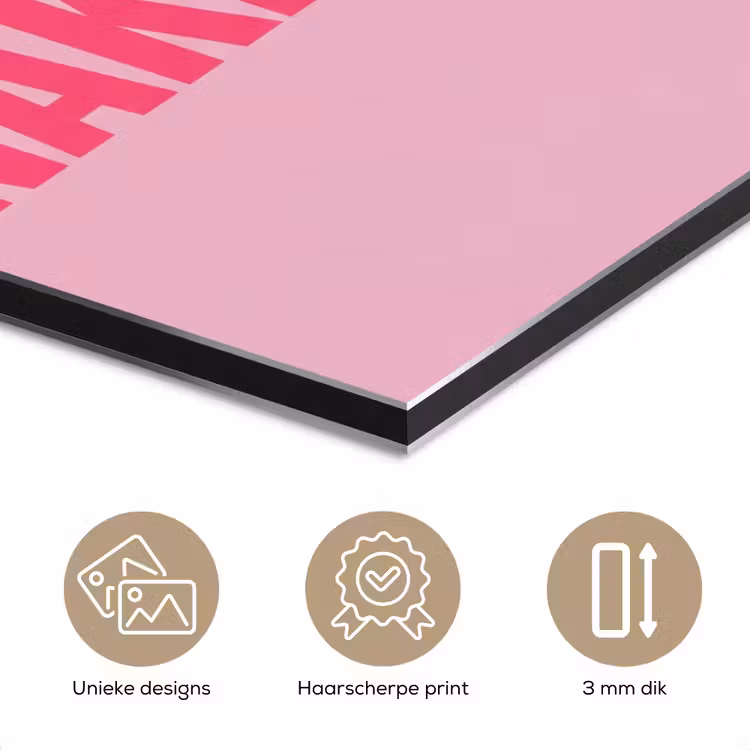 Aluminium schilderij - Tekst - Modern - Roze — 7