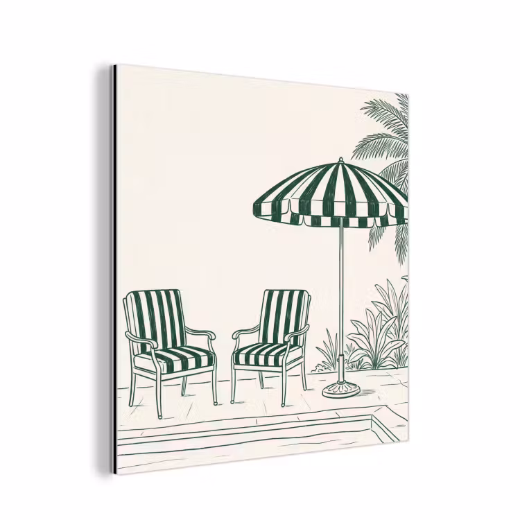Aluminium schilderij - Terras - Illustratie - Groen — 1