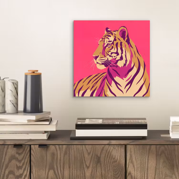 Aluminium schilderij - Tijger - Modern - Neon — 2