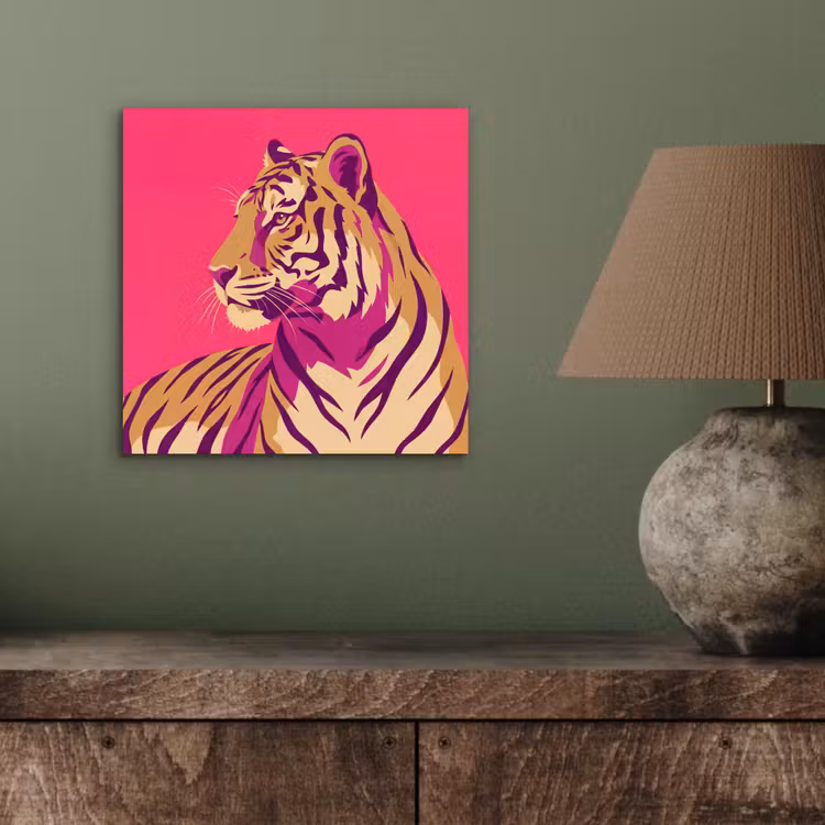 Aluminium schilderij - Tijger - Modern - Neon — 3