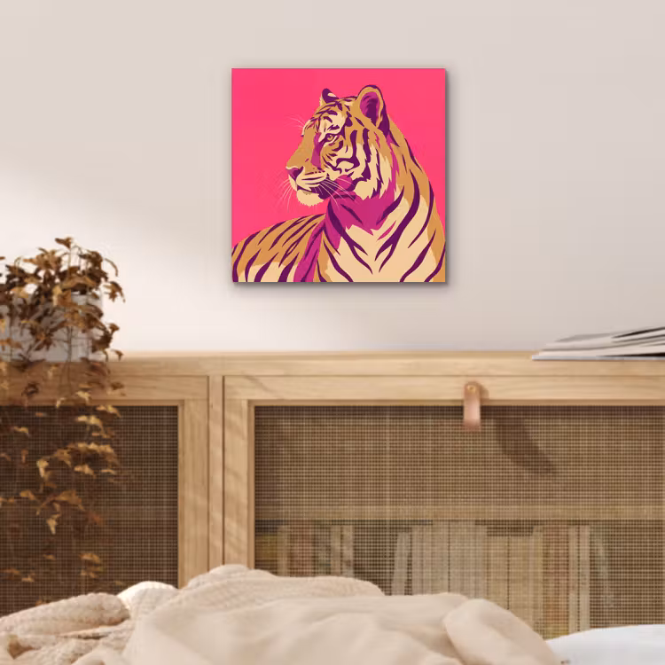 Aluminium schilderij - Tijger - Modern - Neon — 4