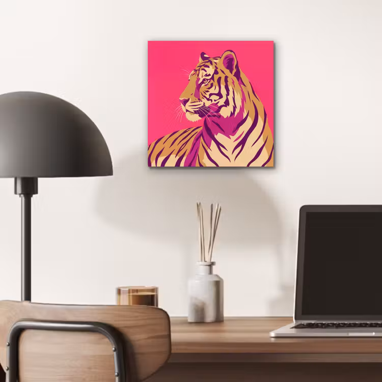 Aluminium schilderij - Tijger - Modern - Neon — 6