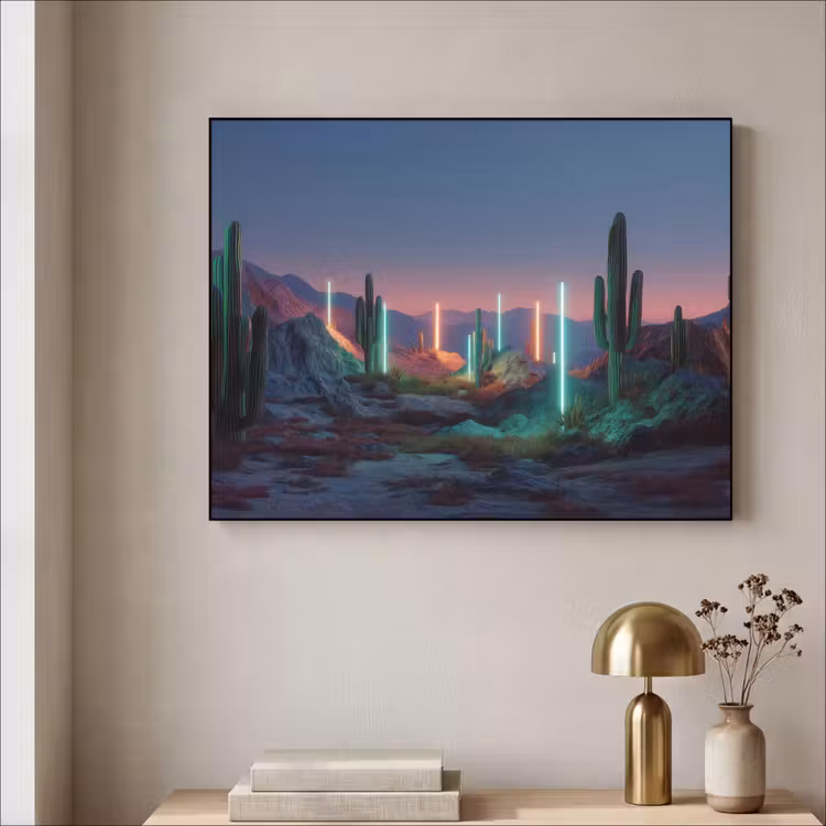 Art Frame - Cactus - Lichtzuilen - Zonsondergang — 3