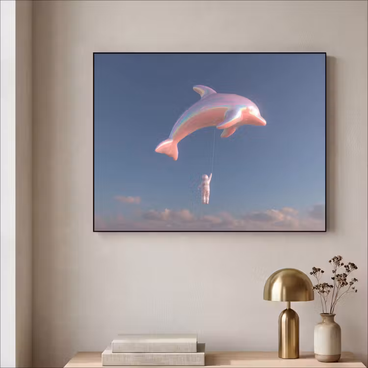 Art Frame - Dolfijn - Roze - Astronaut — 3