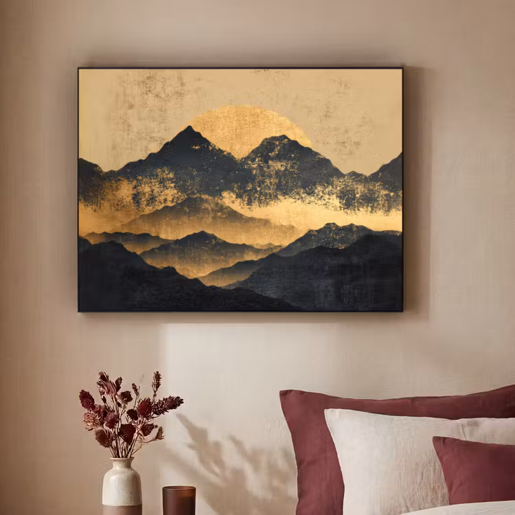 Art Frame - Gouden Bergen bij Maanlicht — 2