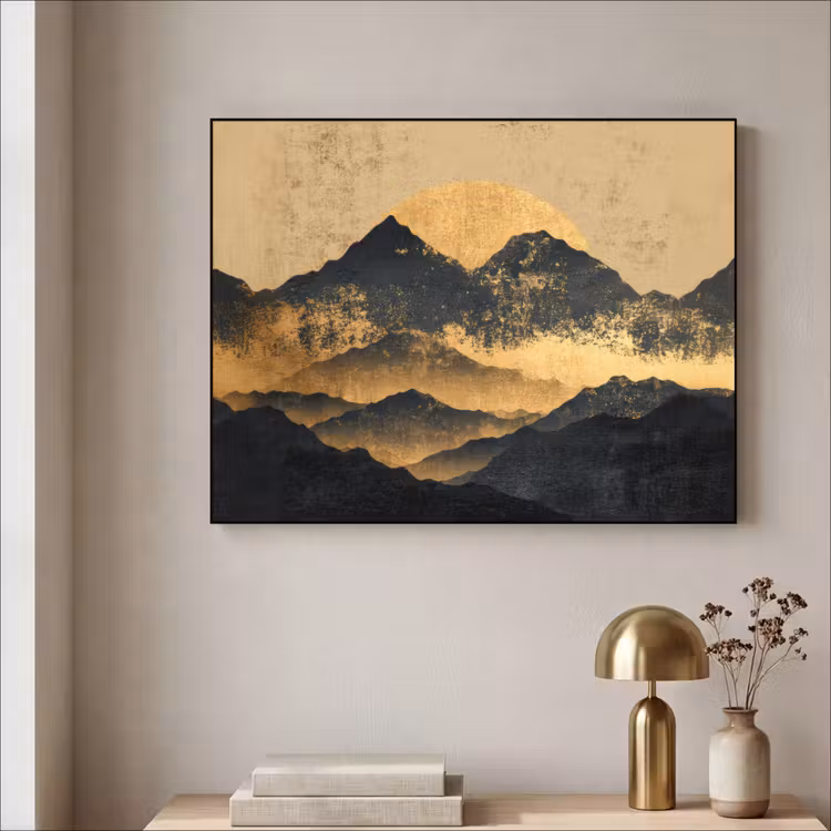 Art Frame - Gouden Bergen bij Maanlicht — 3