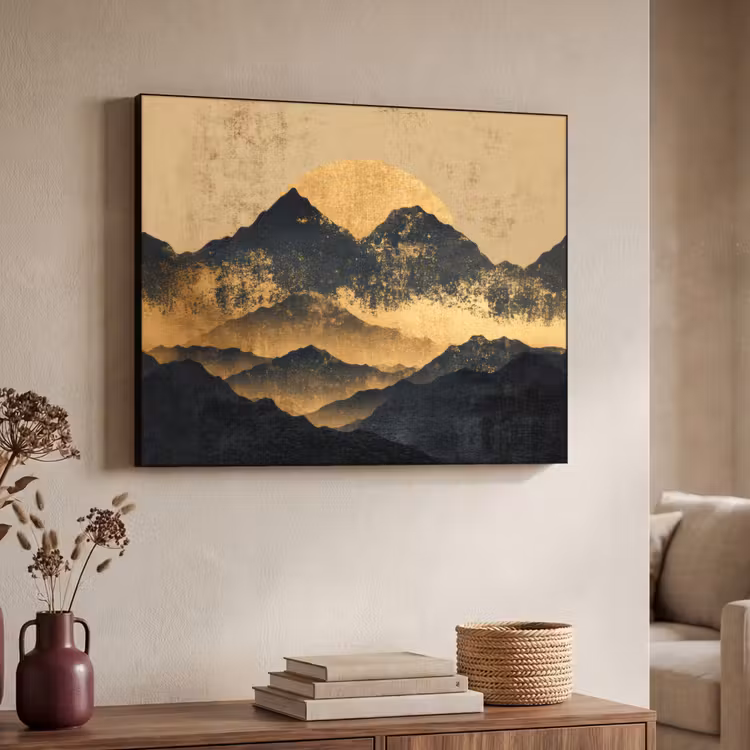 Art Frame - Gouden Bergen bij Maanlicht — 4